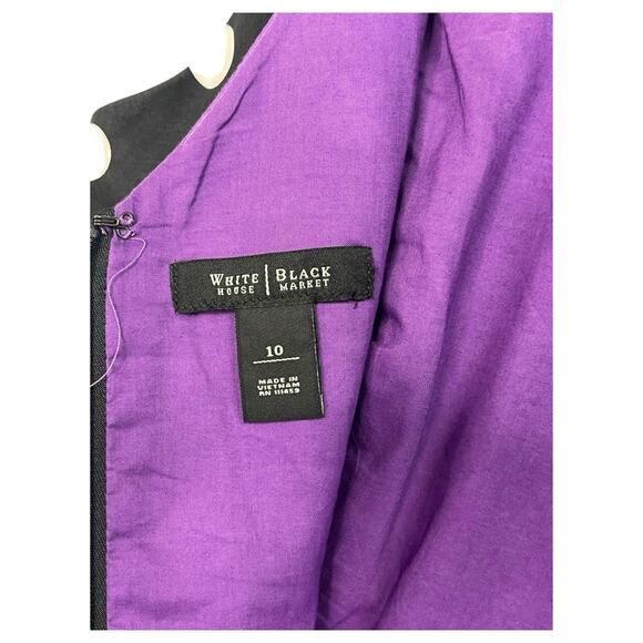 WHBM Dress Womens 10 Black White Polka Dot Fit Flare Sleeveless Round Neck Pinup - Picture 4 of 14